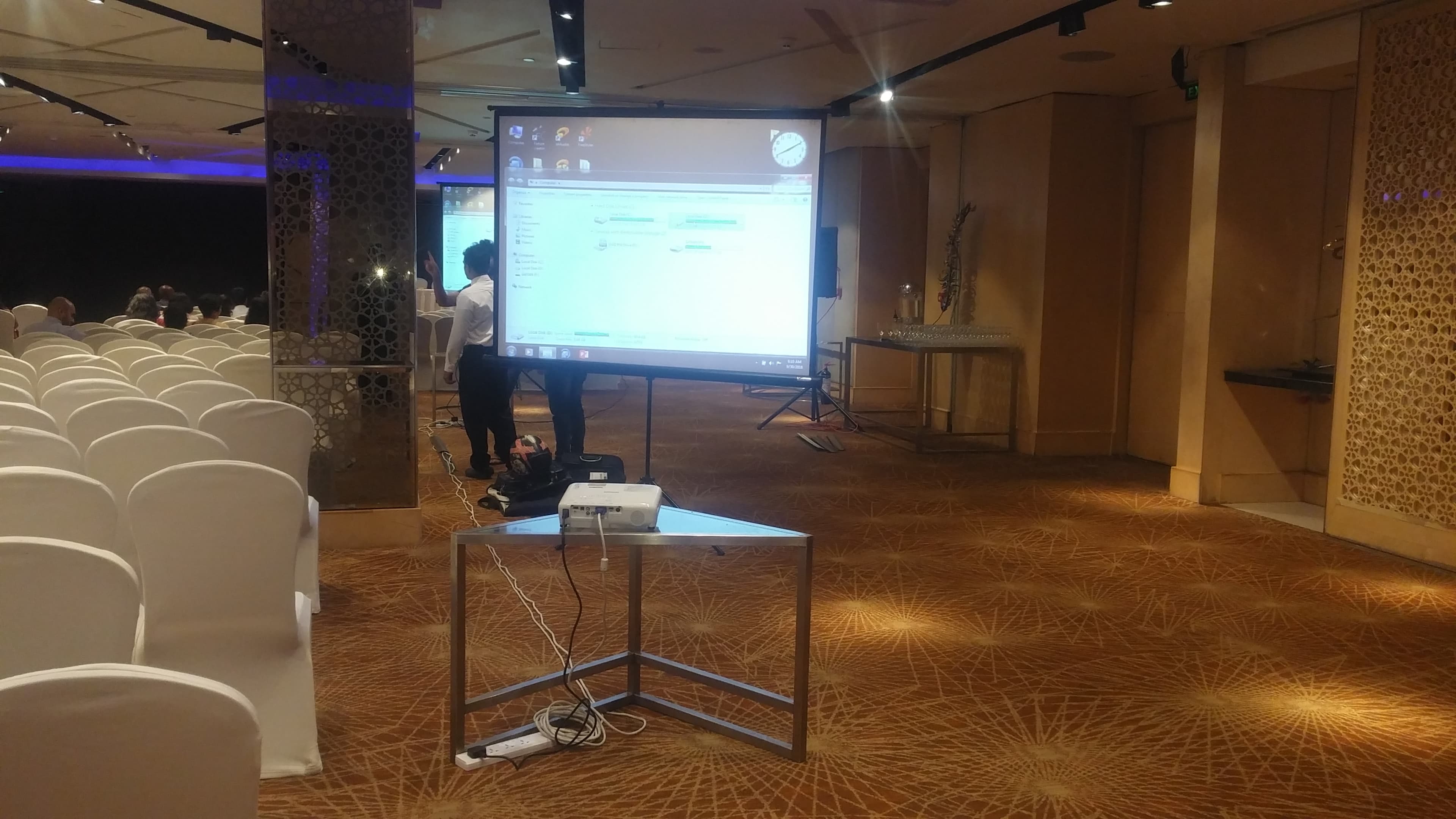 Tripod 6 x 6 Feet 1:1 Projector Screen in action 5