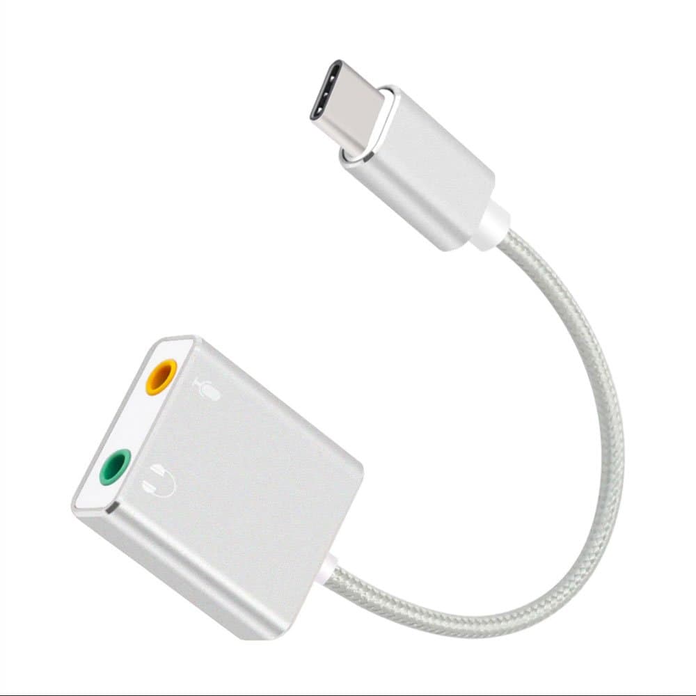 Rent a USB-C sound card adapter with 3.5mm headphone and mic jacks in Colombo from Rentitem.lk - thumbnail 2