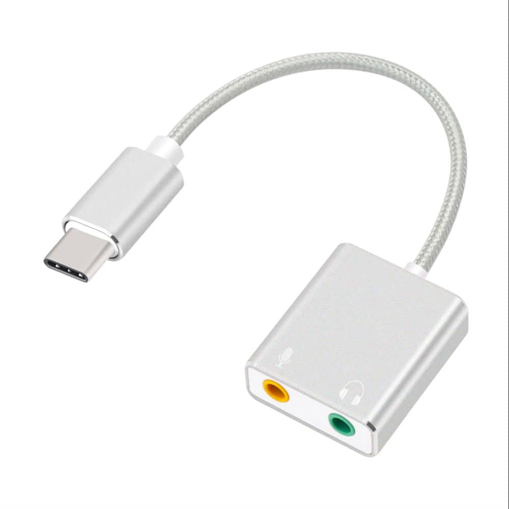 Rent a USB-C sound card adapter with 3.5mm headphone and mic jacks in Colombo from Rentitem.lk - thumbnail 3