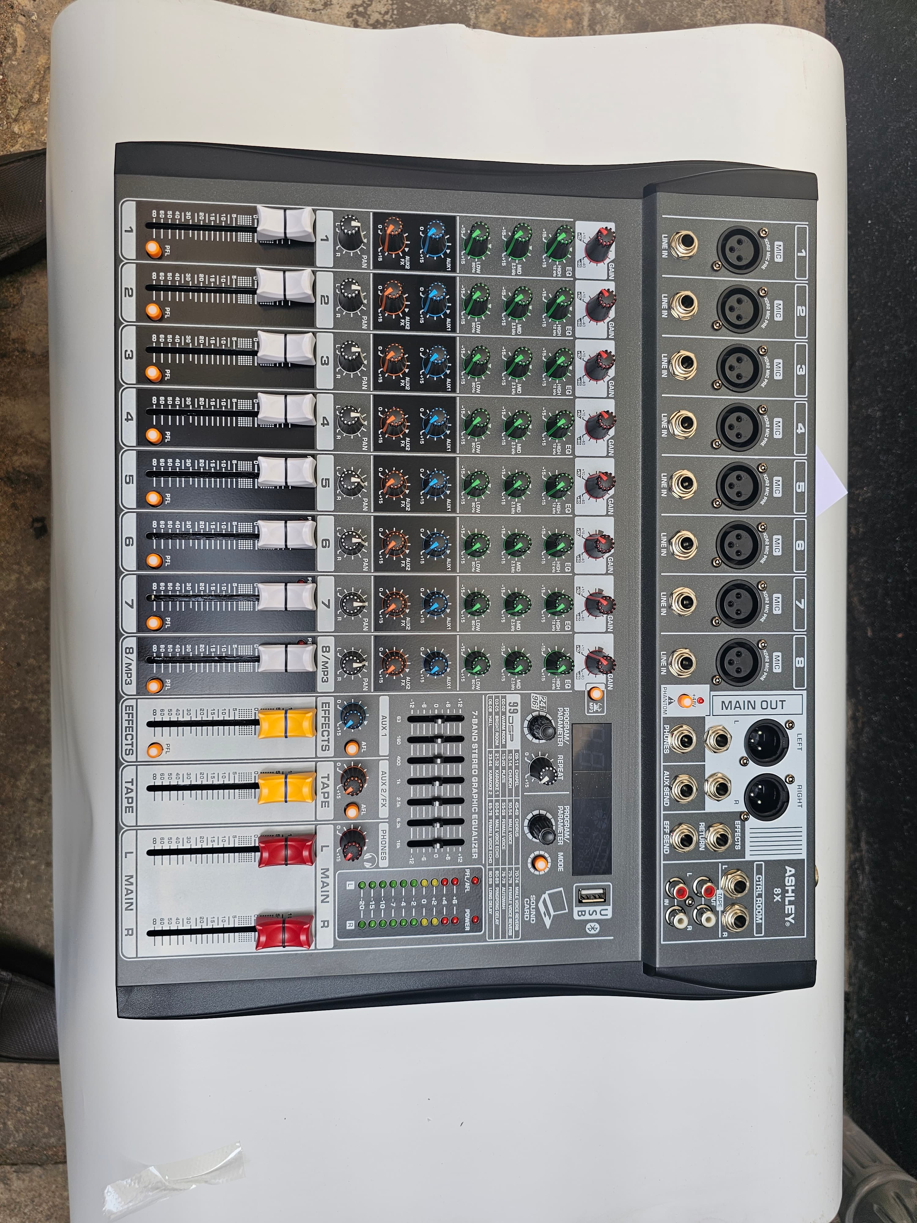Ashley X8 8-Channel Analog Audio Mixer in action 1