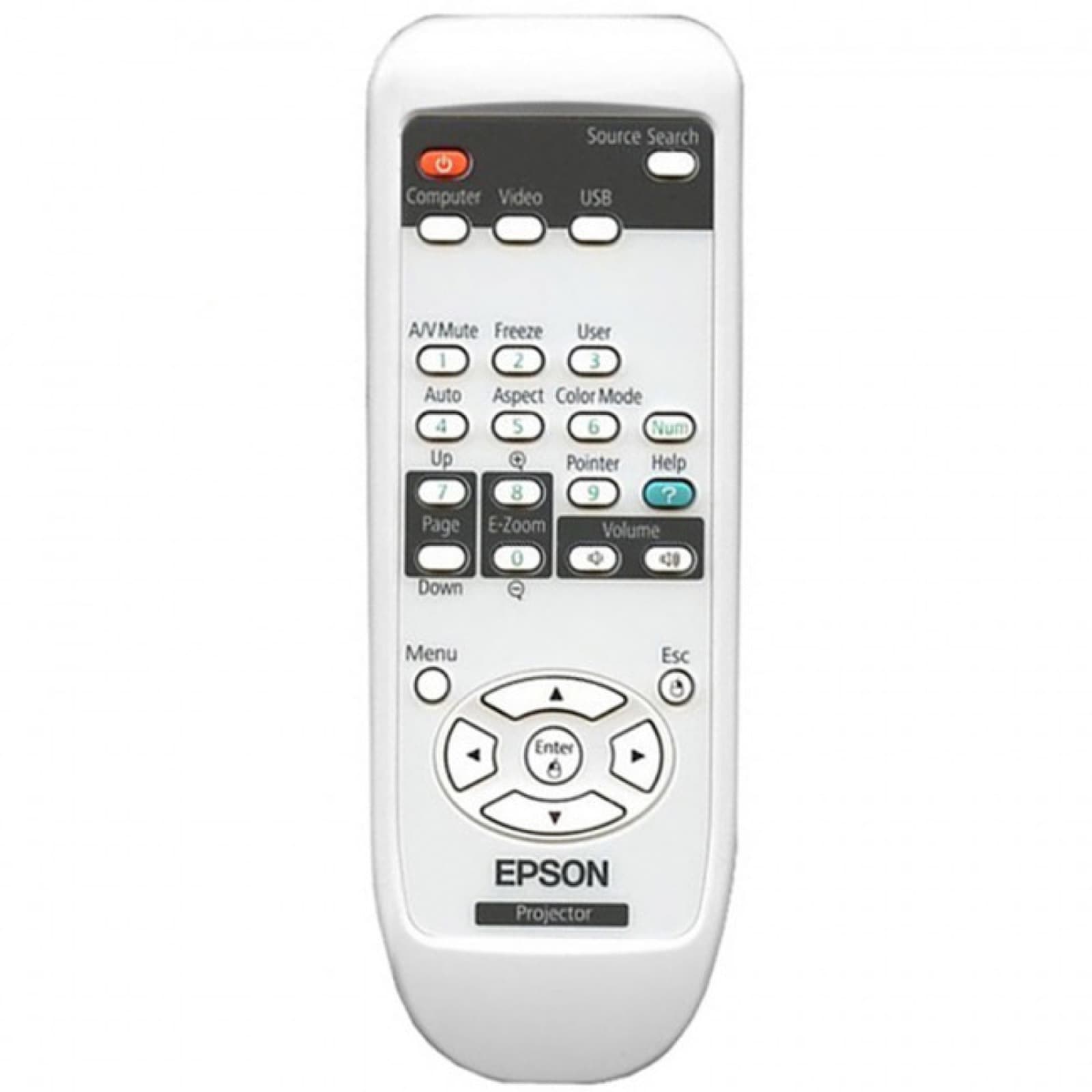 Epson EB-X9 projector remote control, black IR handheld remote, for rent in Colombo from Rentitem.lk