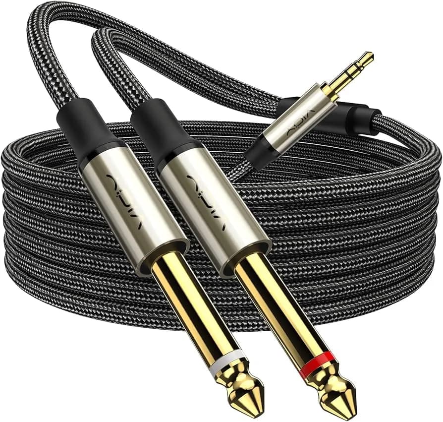 Rent a 5 metre 3.5mm to dual 6.35mm (1/4 inch) Y cable in Colombo from Rentitem.lk