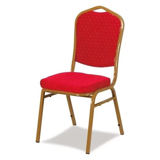 Red padded stackable banquet chairs for rent in Colombo from Rentitem.lk