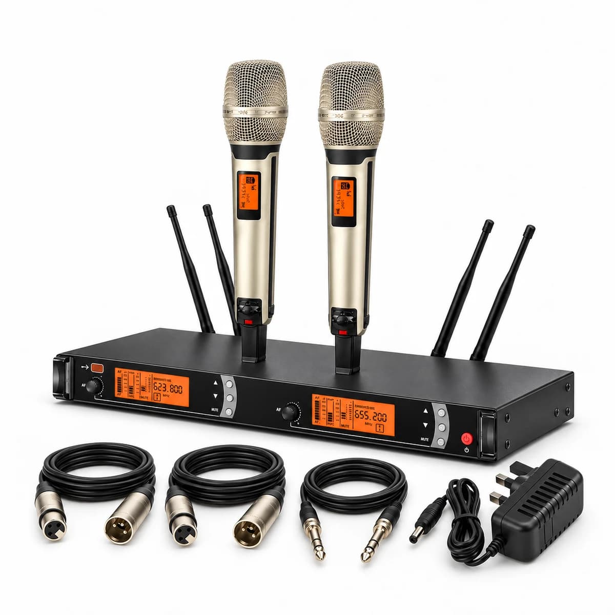 Sennheiser Dual Channel Handheld Wireless Microphone Setup — view 1