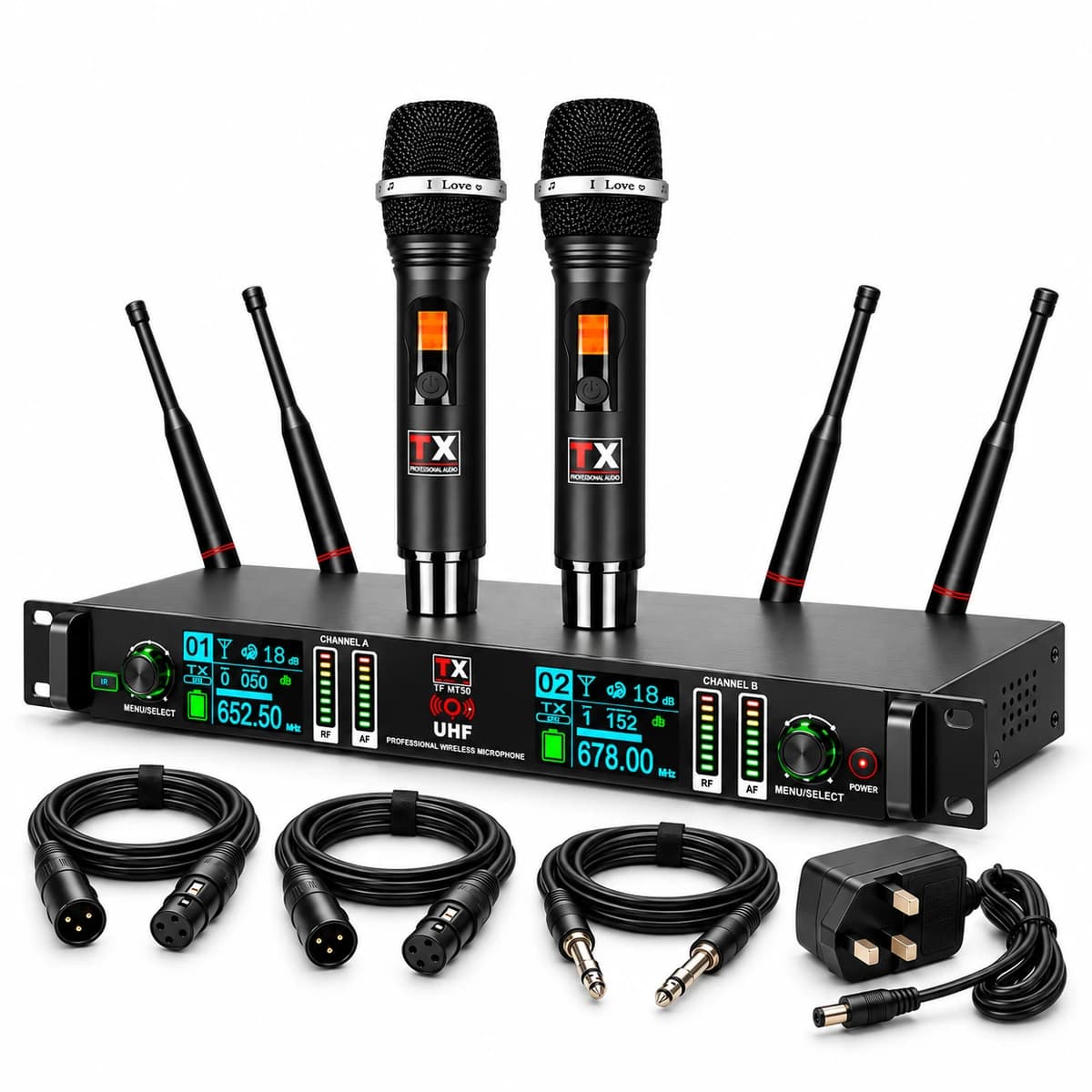 TX Dual Handheld Microphone (New Model) Setup — view 1