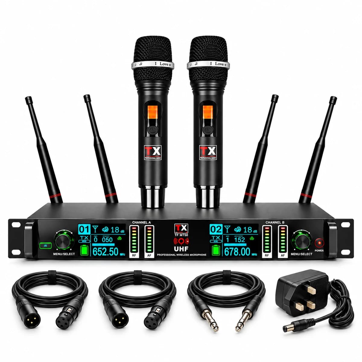 TX Dual Handheld Microphone (New Model) Setup for rent — Rentitem.lk