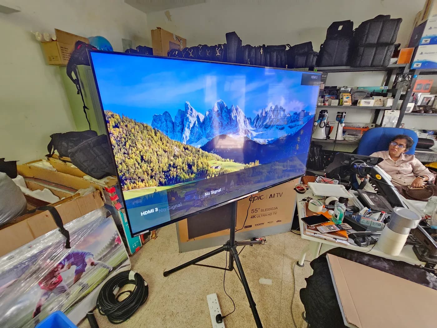 55 Inch 4K Android Smart TV Setup — actual unit photo 02