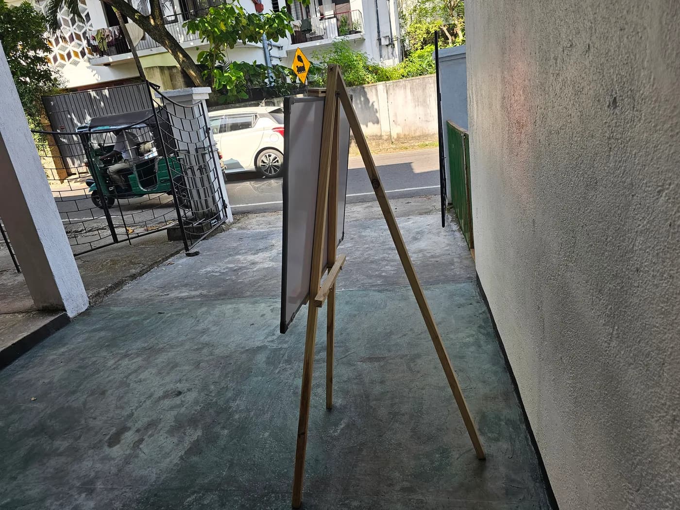 Wooden Easel Stand with Tripod green board | Sri Lanka — actual unit photo 01