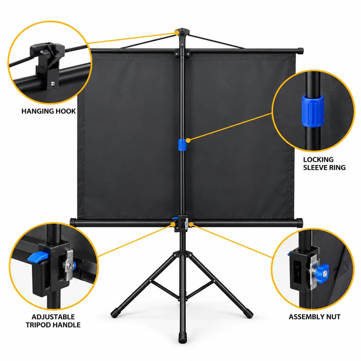 5 x 5 Ft Tripod Projector Screen — view 4