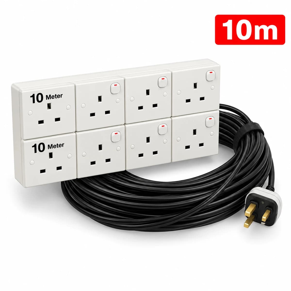 Power Extension Cord with 8 Socket 10 Meter for rent — Rentitem.lk