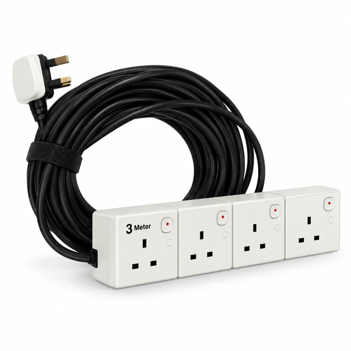 4-Socket 3m 13A Extension Cord — view 2