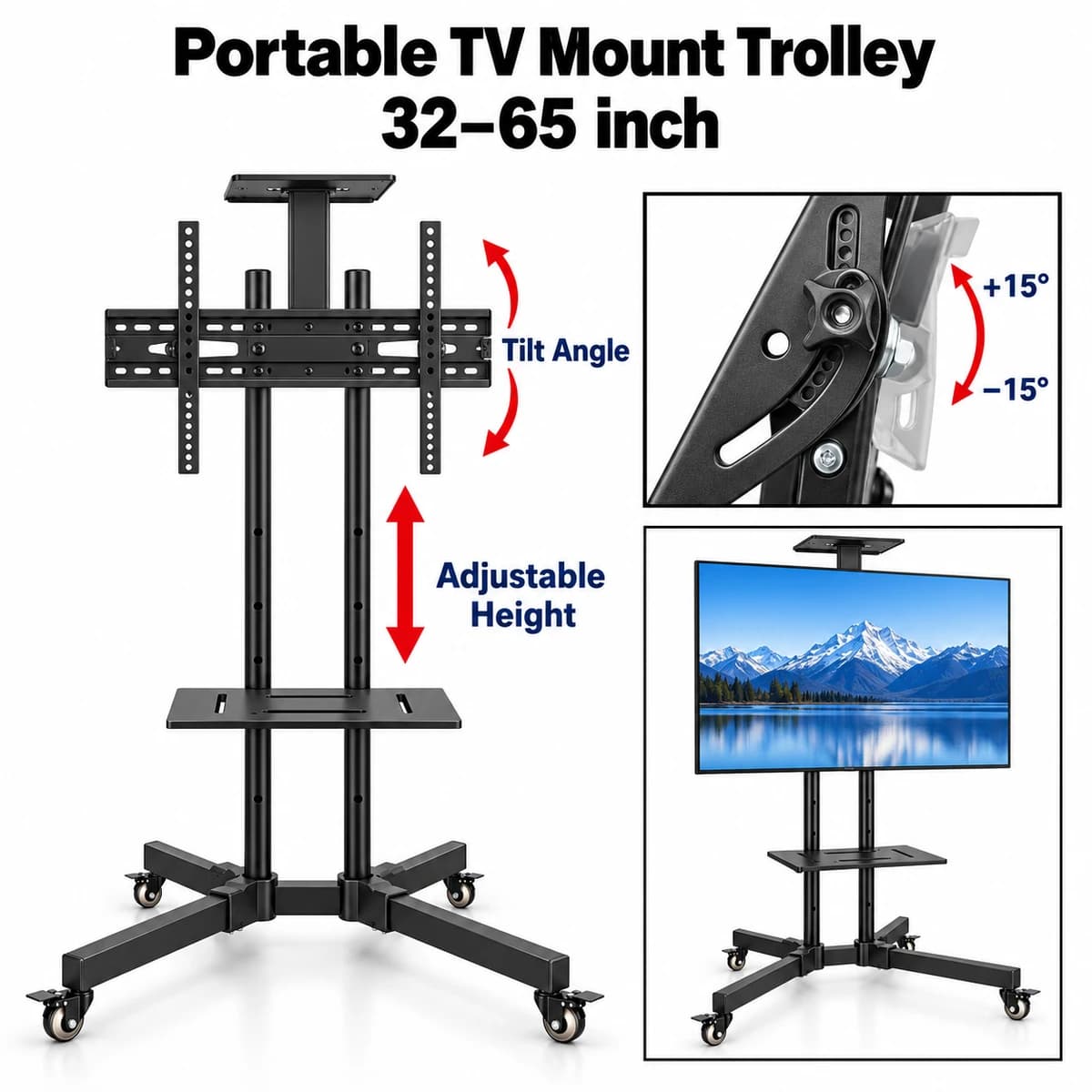 TV Tripod for rent - Trolly Movable Heavy Duty TV Stand… — view 5