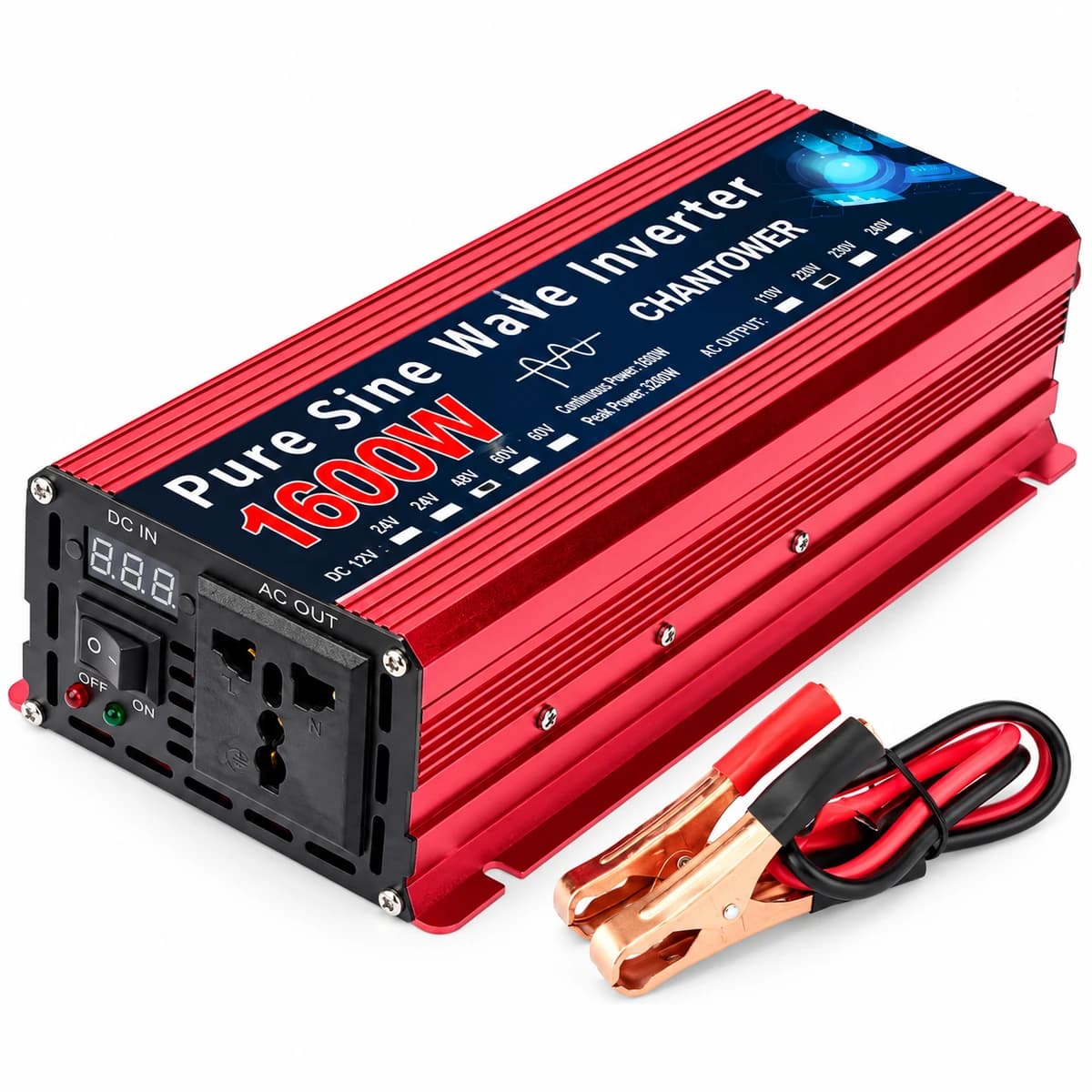 Pure Sine Wave Power Inverter 12V DC to 220V AC - 1600W — view 2