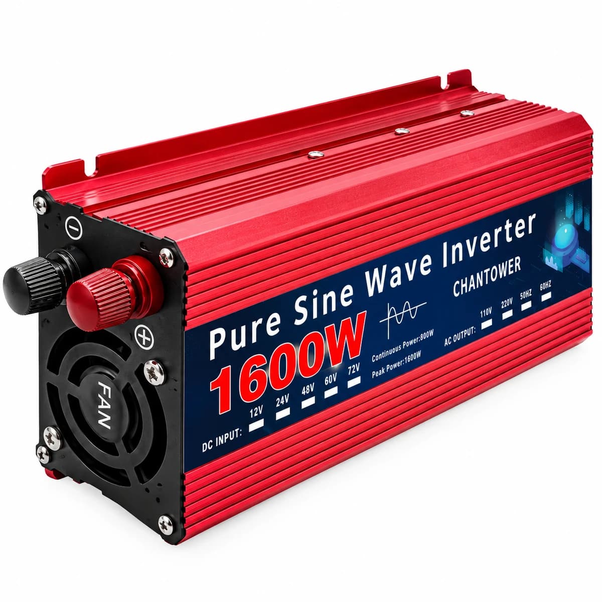 Pure Sine Wave Power Inverter 12V DC to 220V AC - 1600W — view 3