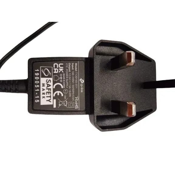 Rent a genuine TP-Link 12V 1.5A power adapter with UK plug in Colombo from Rentitem.lk