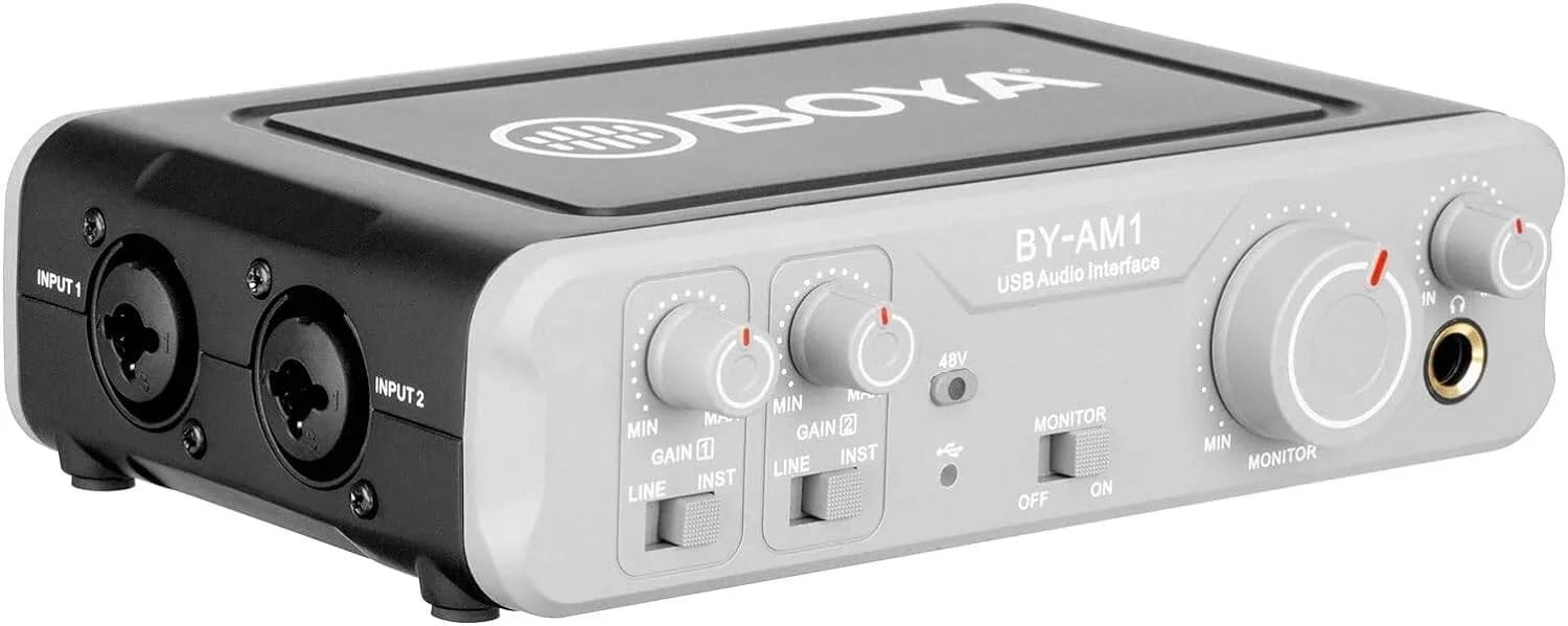 Rent BOYA BY-AM1 2-channel USB audio mixer with XLR inputs in Colombo from Rentitem.lk