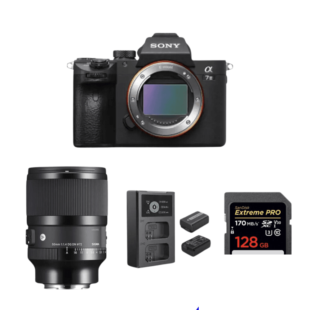 Rent Sony A7iii Camera with 50mm f/1.4 Lens rental package in Sri Lanka - Photography Packages from Rentitem.lk