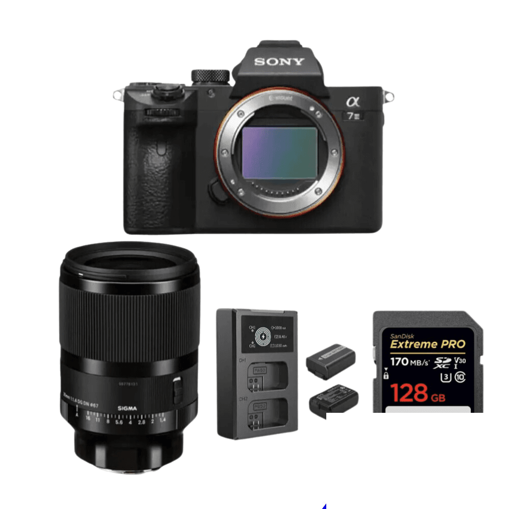 Rent Sony A7iii Camera with 35mm f/1.4 Lens rental package in Sri Lanka - Photography Packages from Rentitem.lk
