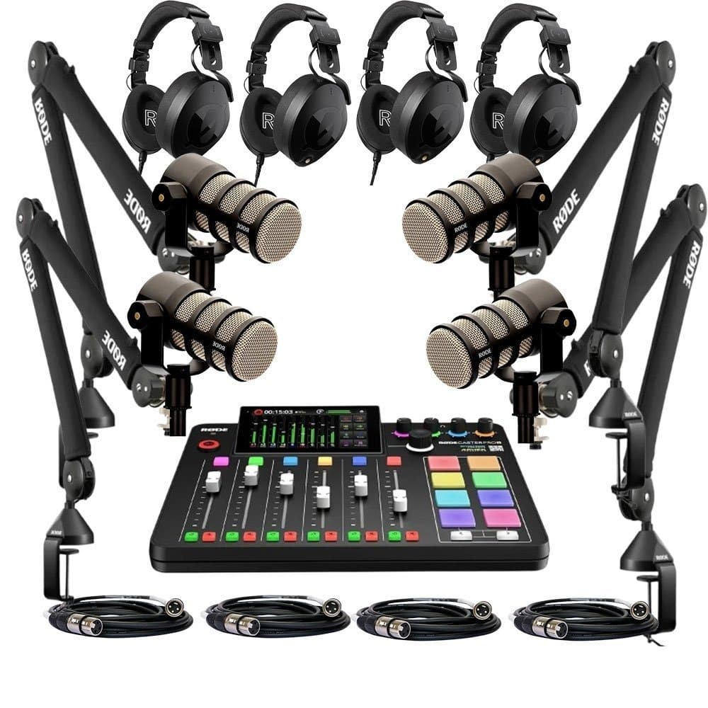 Rent the four-presenter RODE podcast kit in Colombo from Rentitem.lk
