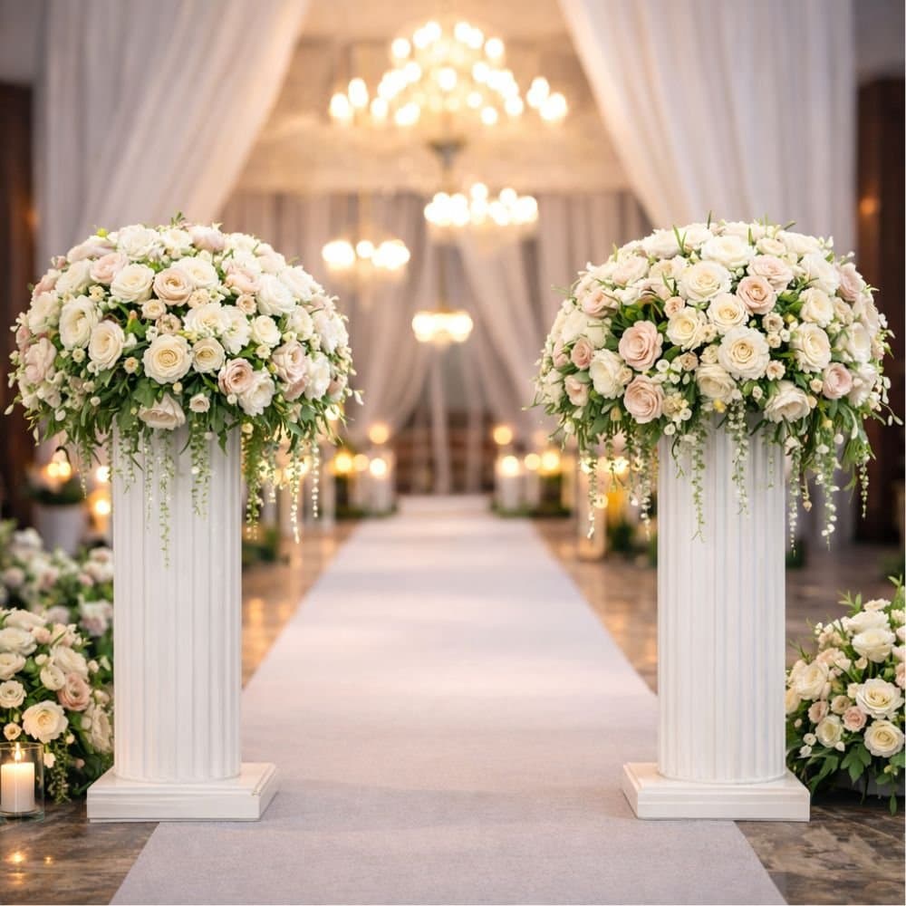 Pillar Flower Decoration event decoration in Sri Lanka - Rentitem.lk