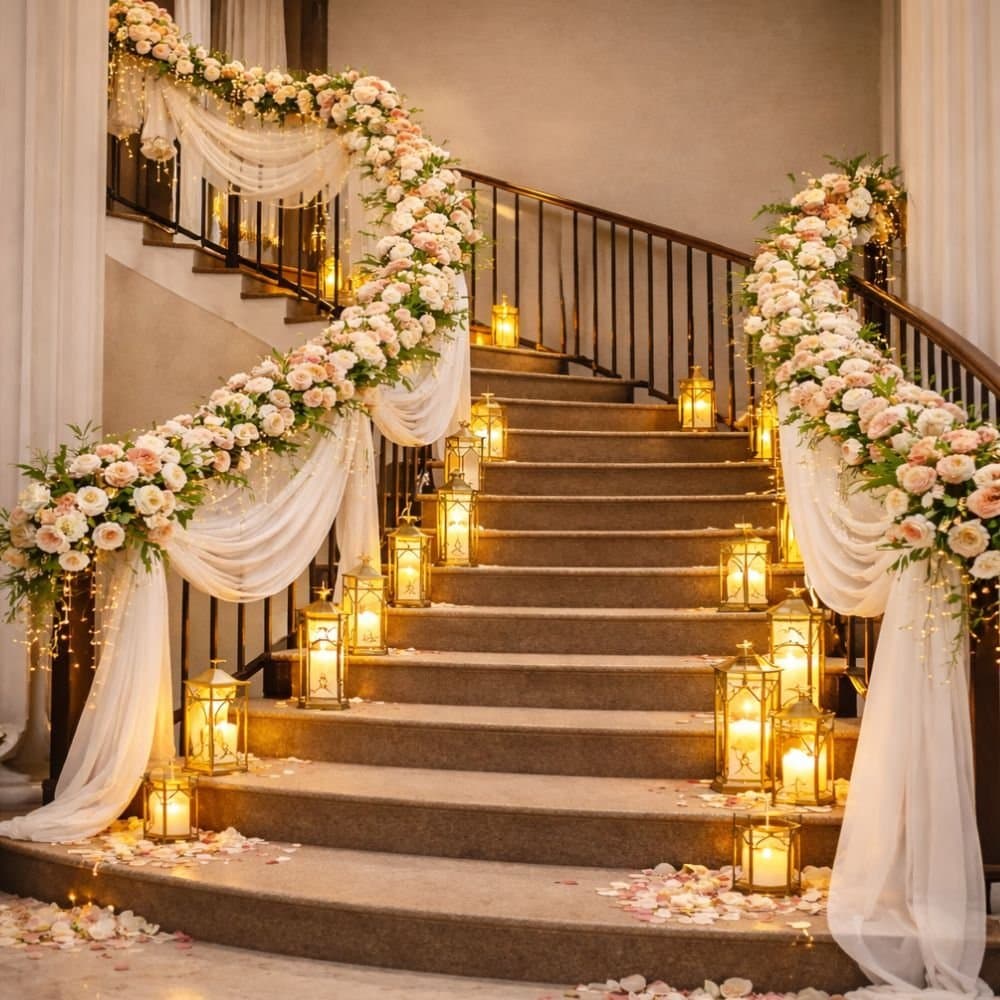 Staircase Decoration event decoration in Sri Lanka - Rentitem.lk