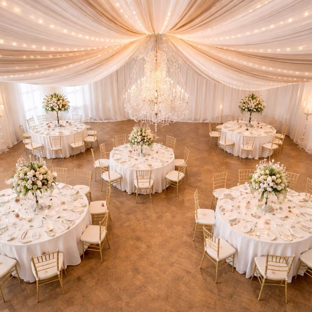 Ceiling Fabric Decoration event decoration in Sri Lanka - Rentitem.lk