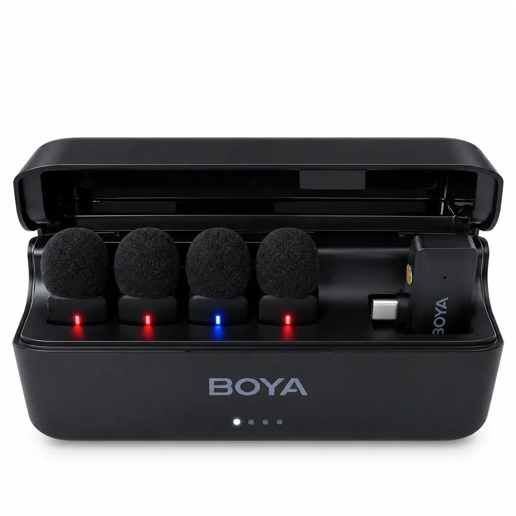 BOYA BY-V4U Ultracompact 4-Person Wireless Microphone System for rent in Sri Lanka at Rentitem.lk