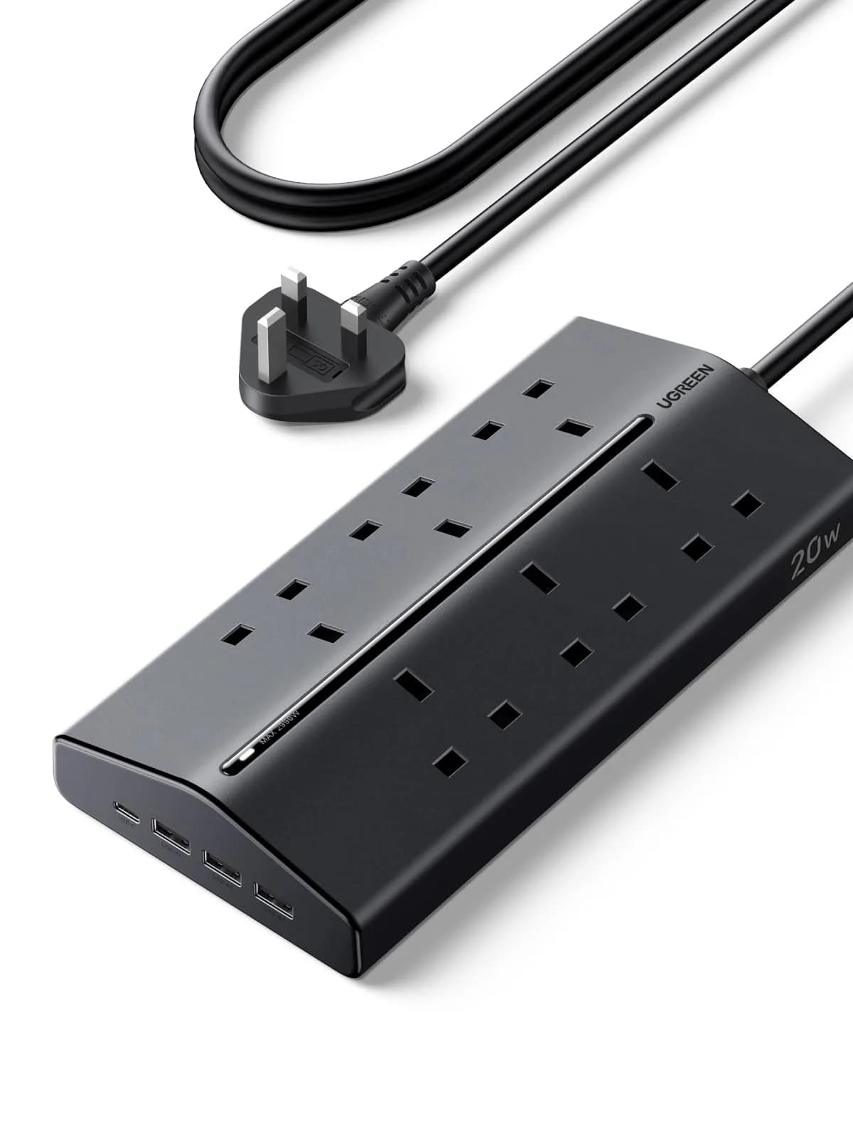 Rent a UGREEN 10-in-1 power strip with 6 AC outlets and USB in Colombo from Rentitem.lk