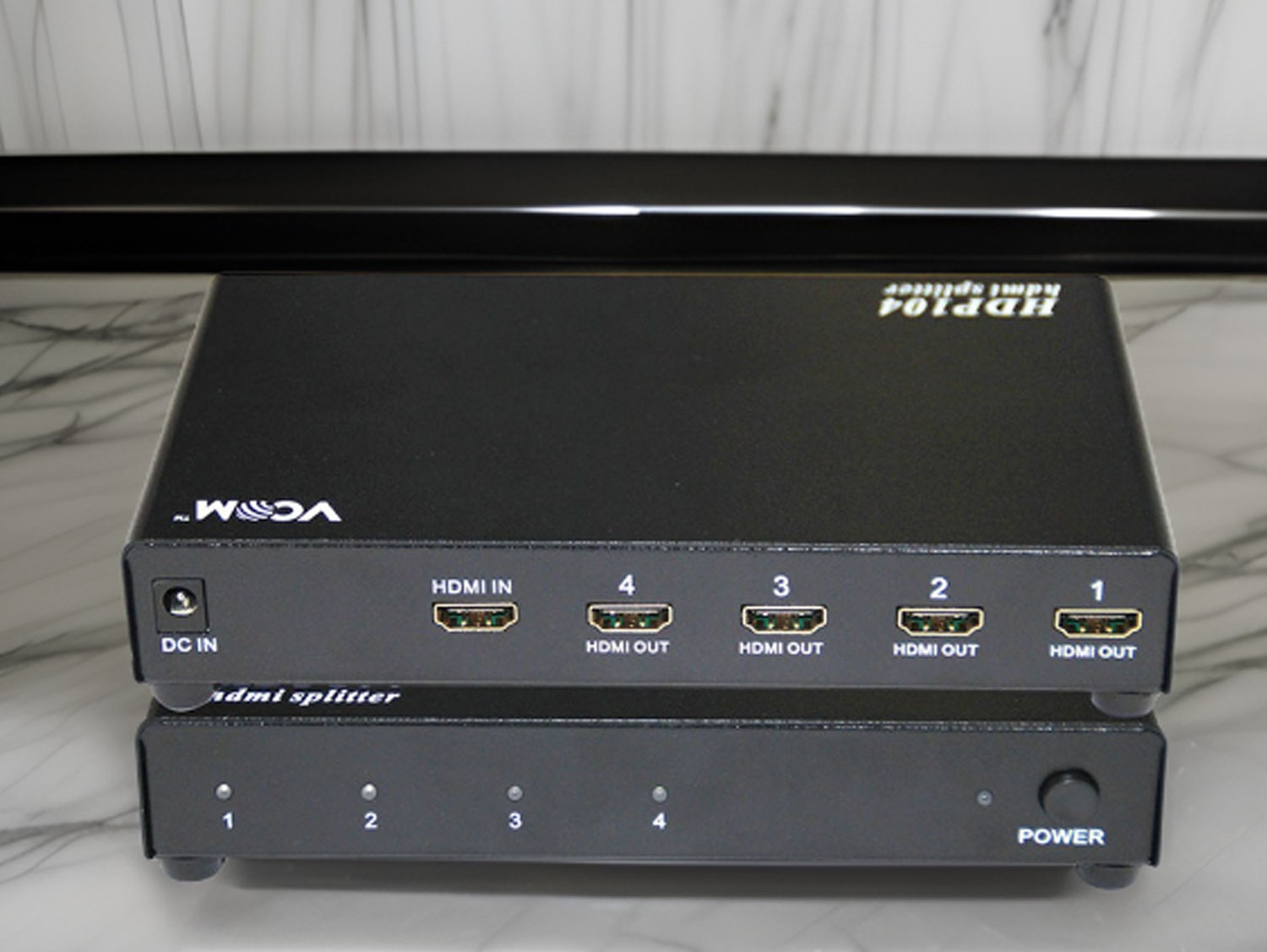 VCOM HDMI Splitter Front View for Event Equipment Rental