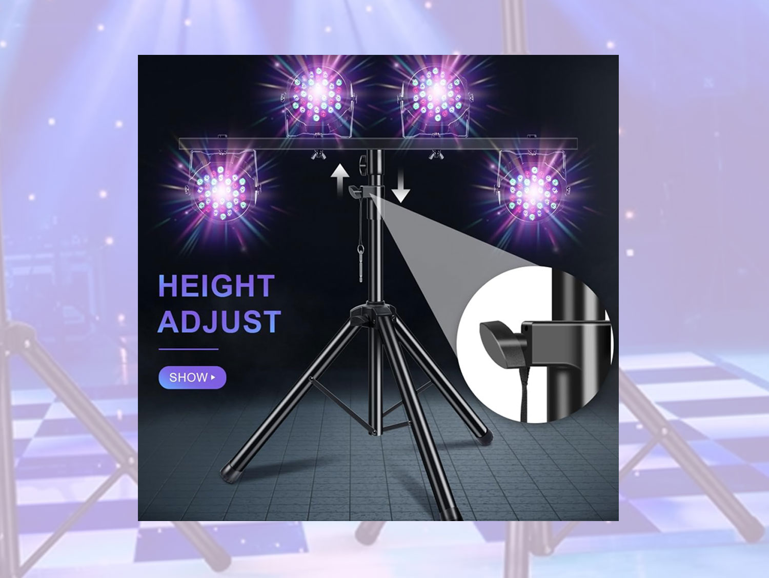 Premium DJ Light Stand in Outdoor Event Setting
