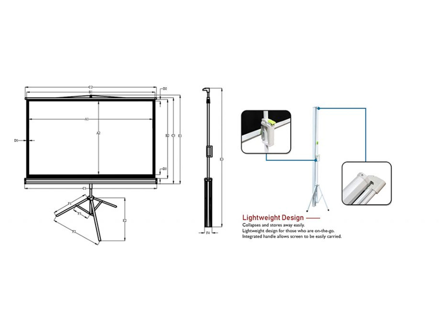Portable and Easy-to-Transport Projection Screen