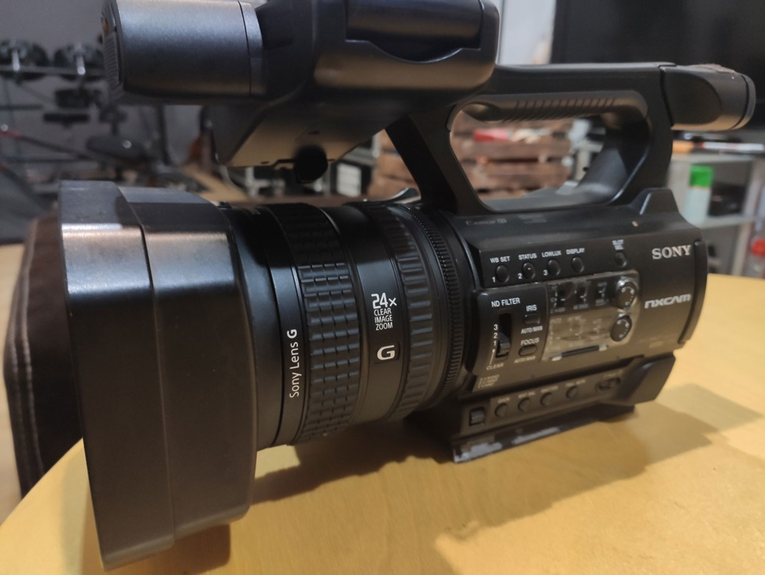 Rear view of Sony HXR-NX100 highlighting intuitive controls