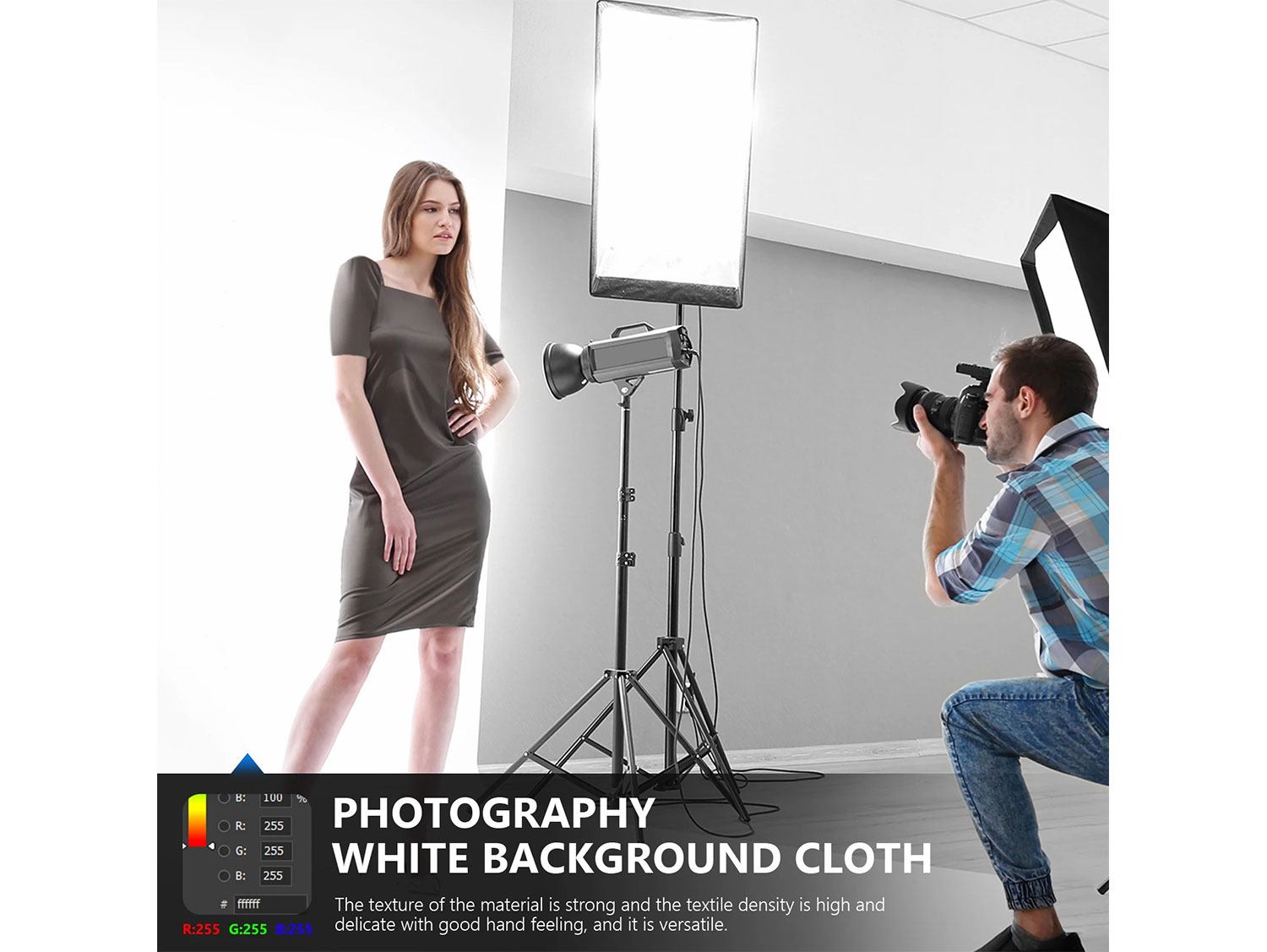 Elegant white cloth backdrop 3x5 meters for events