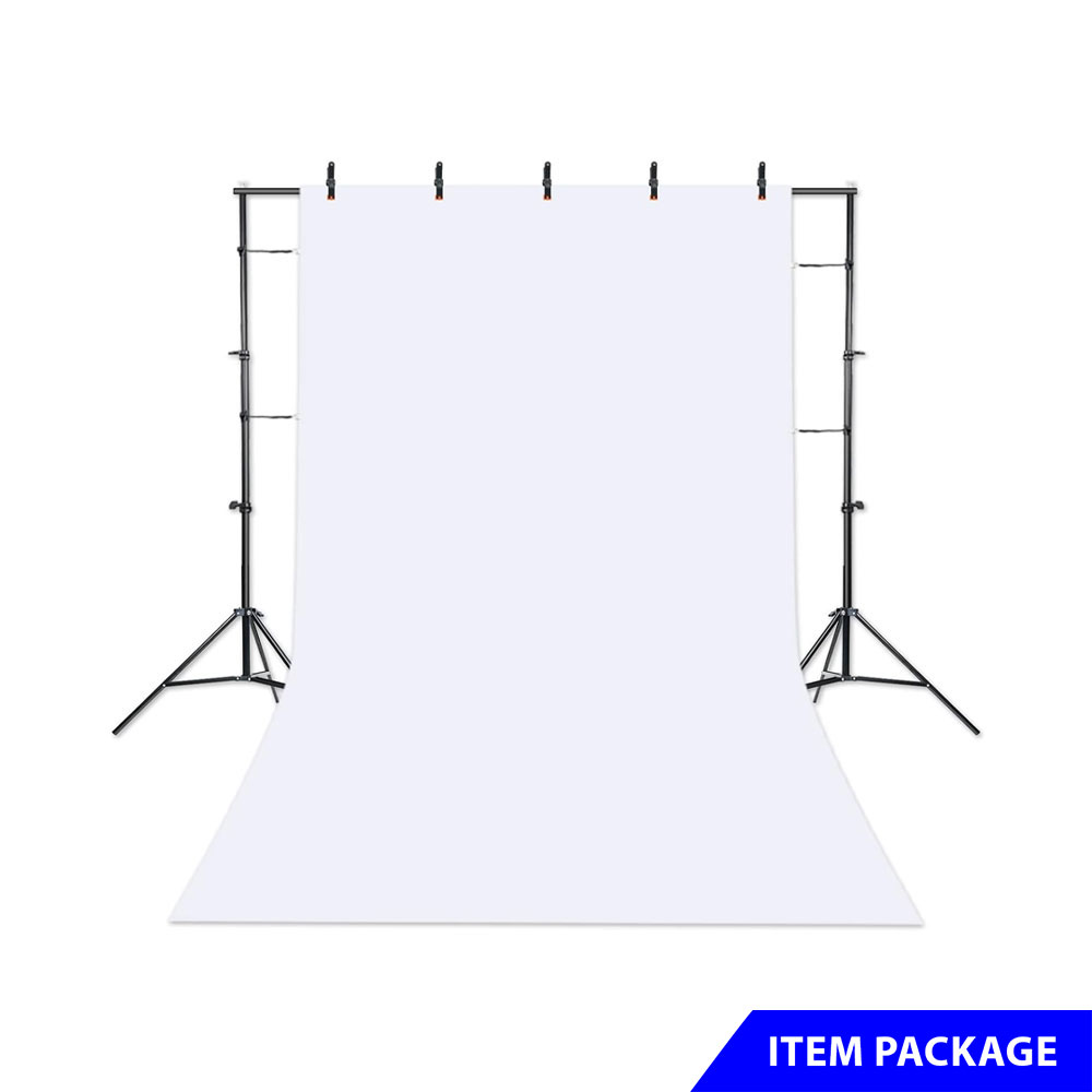 White Screen Background System 10x8 Feet Setup