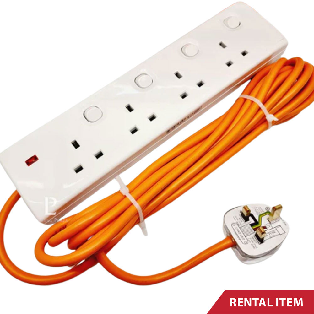20 Meter Power Extension Cord with 4 Sockets for Rent in Sri Lanka