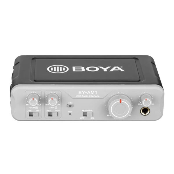 BOYA BY-AM1 Dual-Channel Audio Mixer Front View - Rentitem.lk