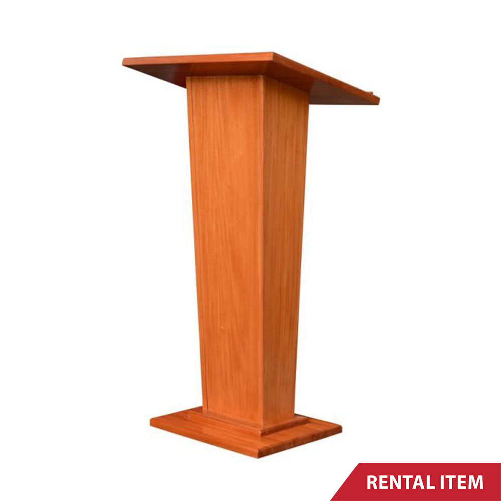 Premium Wooden Podium Front View