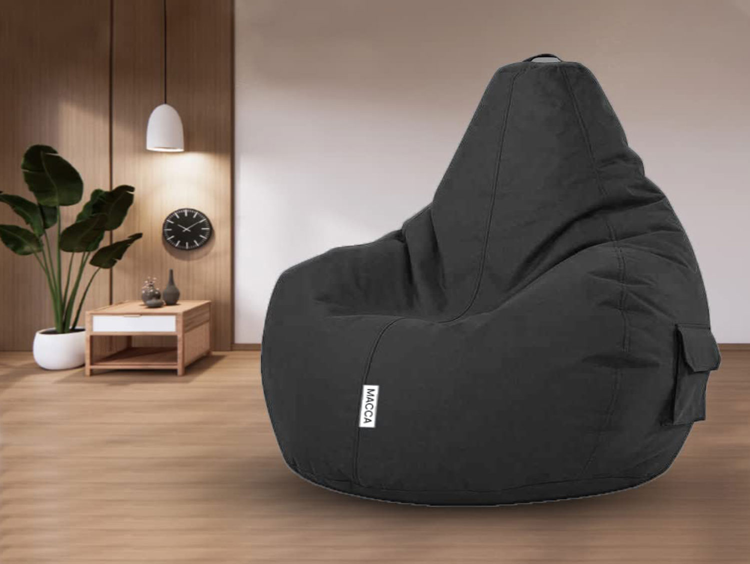 Outdoor Relaxation with Leather Lounger Bean Bag