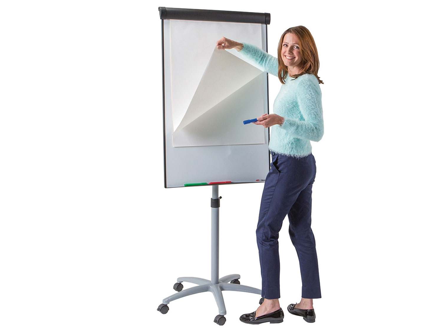 Trolley Movable Flip Chart Board - Front View