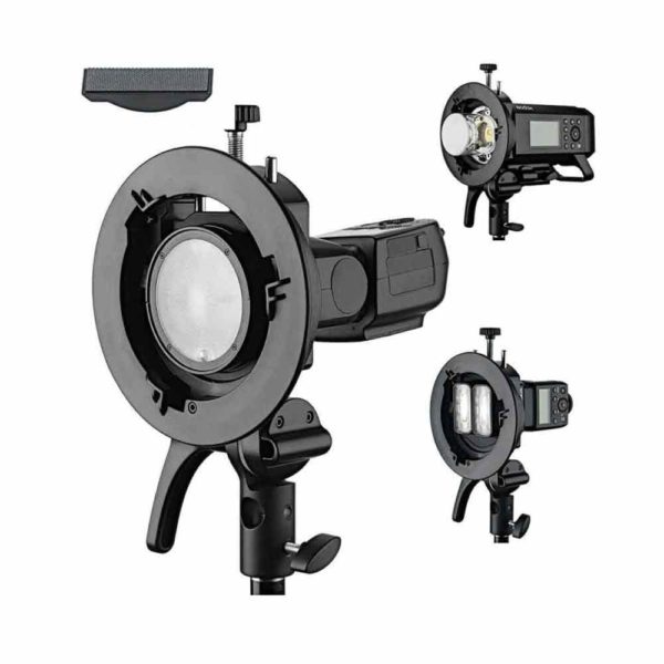 Adjustable Godox S2 Bracket ready for video shoot lighting
