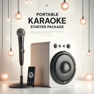 Portable Karaoke Starter Package with Bluetooth Speaker and Wireless Microphone
