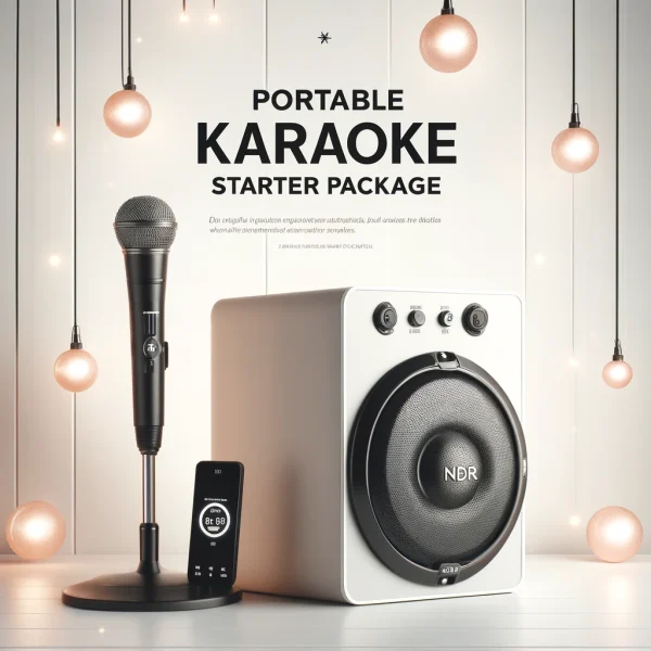 Portable Karaoke Starter Package with Bluetooth Speaker and Wireless Microphone