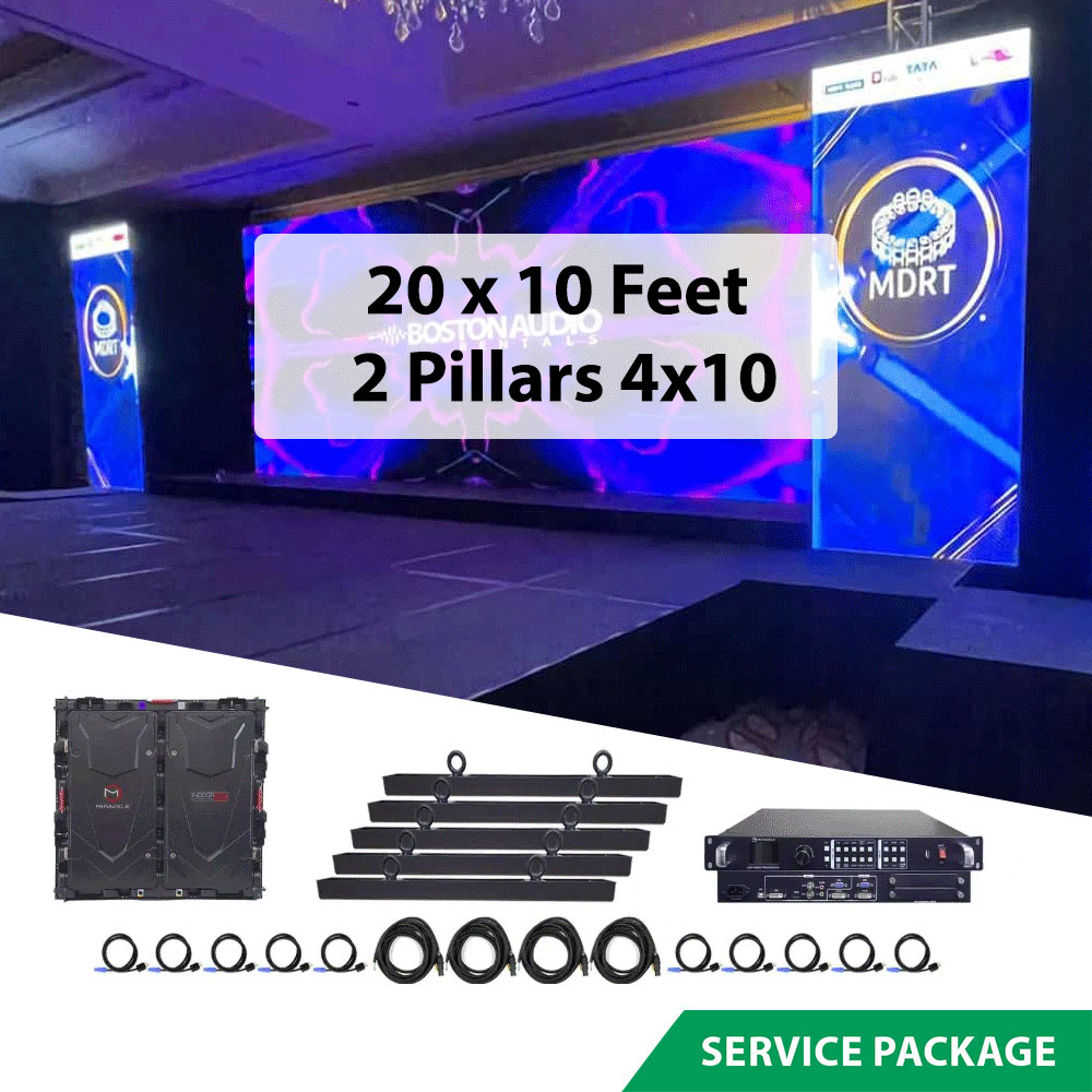 LED Video Wall 20x10 Feet 2 Pillars 4x10 Feet (P2.8MM) rent in srilanka