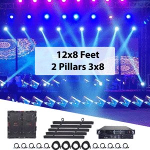 LED Video Wall 12x8 Feet with 2 Pillars (P2.8MM) Display
