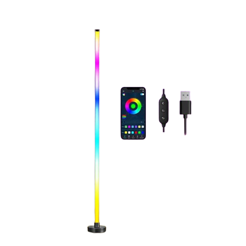 RGB LED Floor Lamp Remote APP Control Music Sync Corner Lighting Timer Smart Modern Mood Standing Lamp for Bedroom Living Room