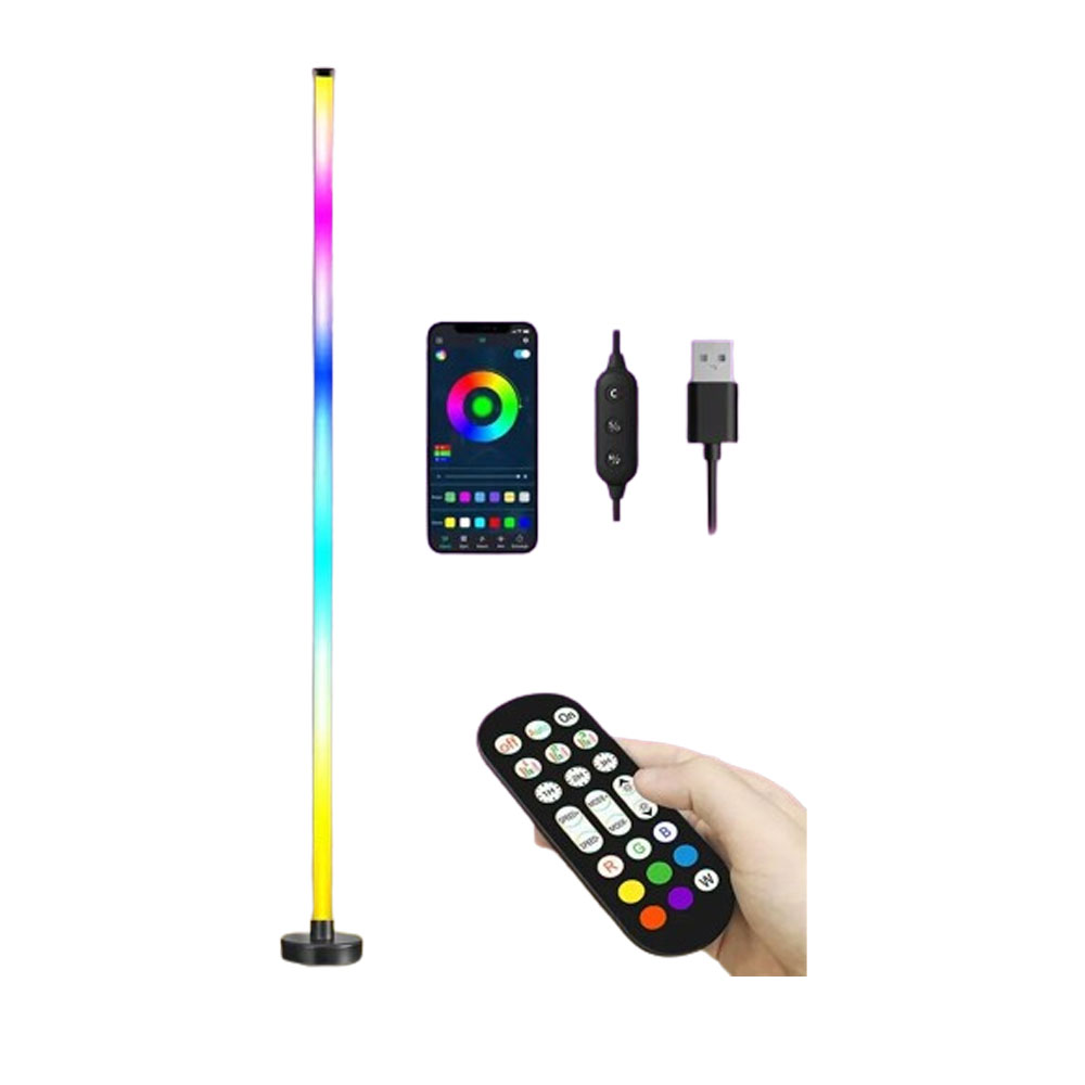 RGB LED Floor Lamp Remote APP Control Music Sync Corner Lighting Timer Smart Modern Mood Standing Lamp for Bedroom Living Room