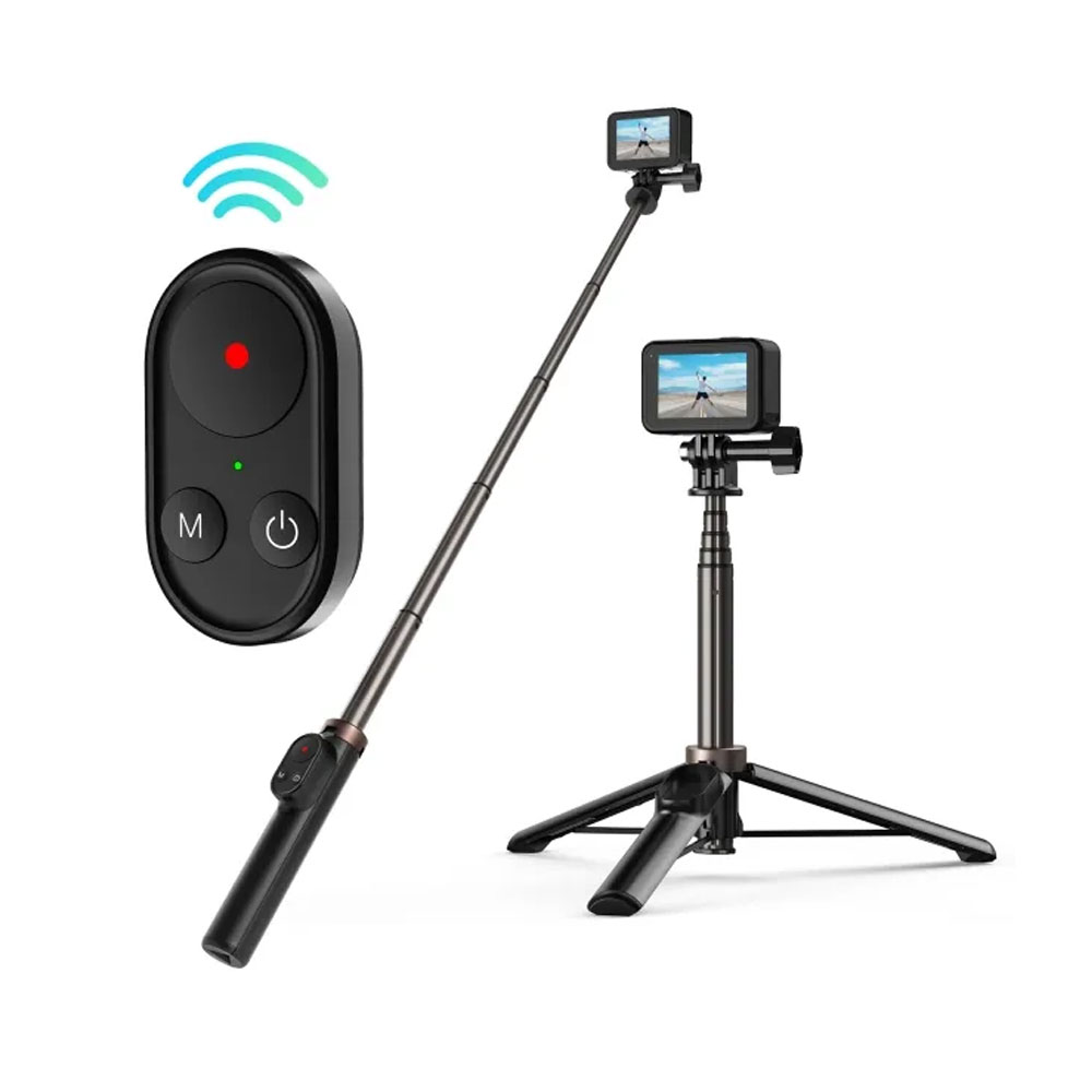 TELESIN 4 ways Selfie Stick with Tripod Hand Grip Pole for GoPro