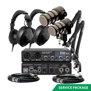 Two Presenter Pod Microphone Podcasting