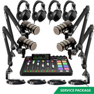 Four Presenter Pod Microphone Podcasting