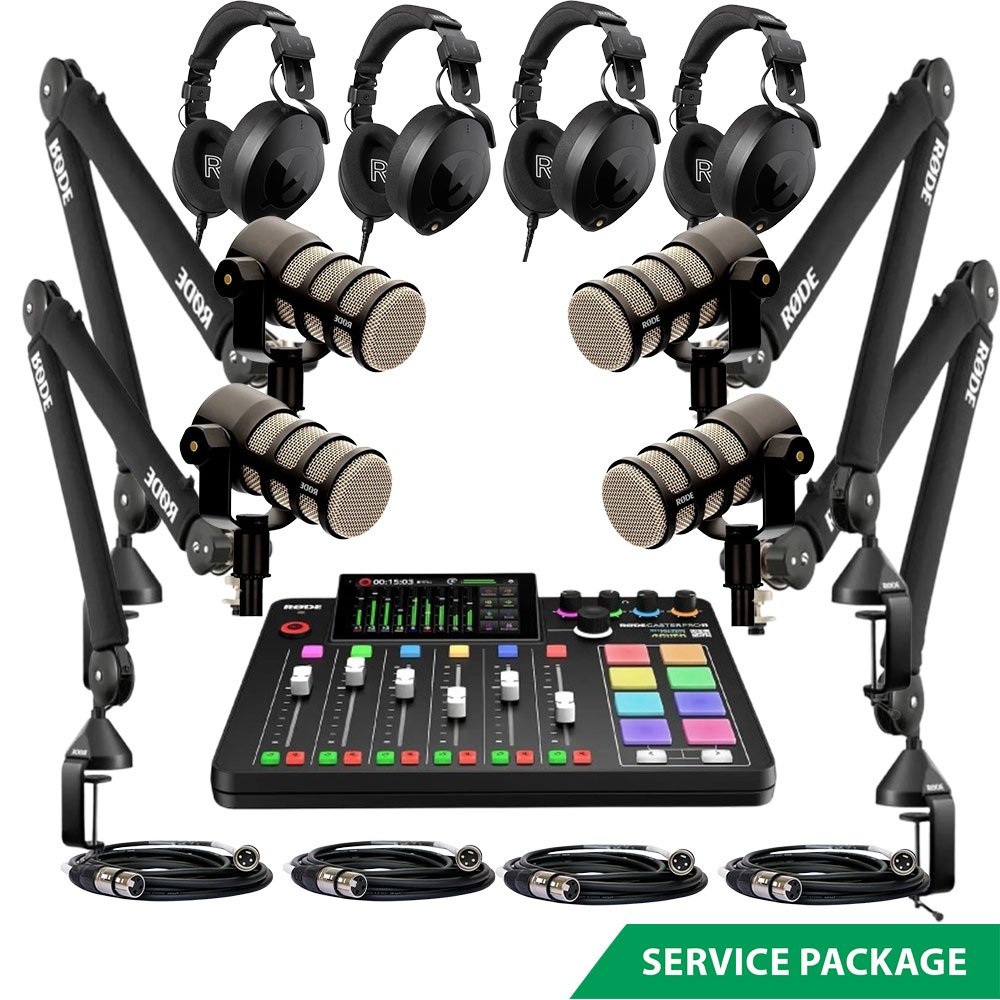 Four Presenter Pod Microphone Podcasting